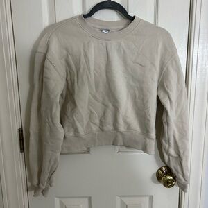 Old Navy Light Tan Cropped Sweatshirt